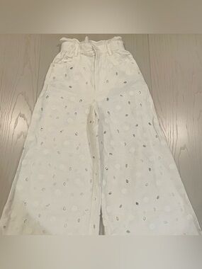 Vivetta White Eyelet Wide Leg Paperbag Waist Pants - Size IT 40 US 4